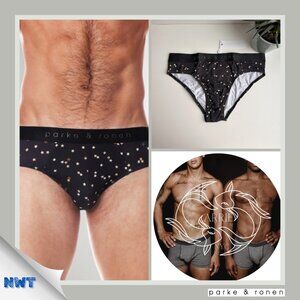 Parke & Ronen - Print Low Rise Brief - Black Galileo (M)